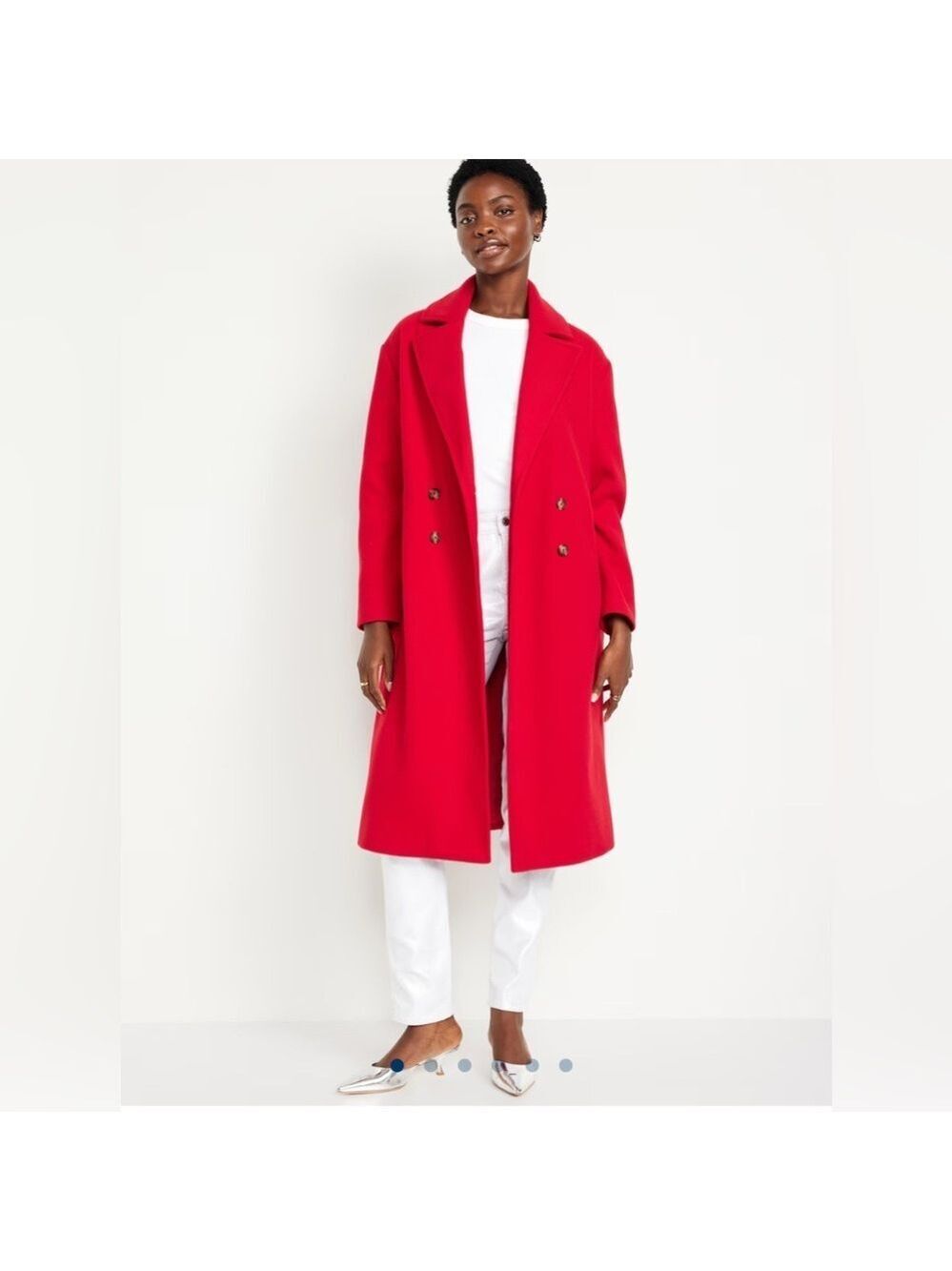 Old Navy Red Longline Sophisticated Belted Career Office Trench Wrap Coat NWT